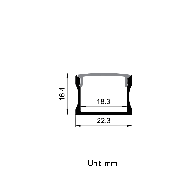 LED Strip Channel Aluminum Profile For 15mm Double Row LED Light Strips